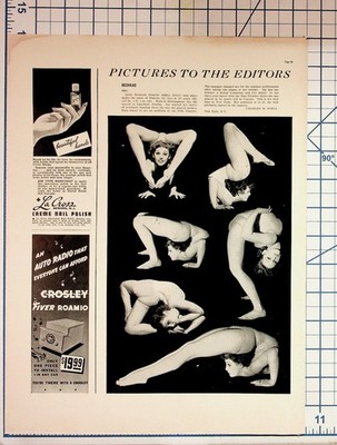 Donette Schley Contortionist Acrobat Vintage Magazine Page Crosley Ad