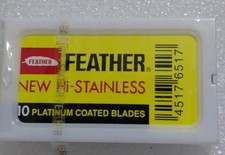 12X FEATHER Hi-Stainless Platinum Double Edge Safety Razor Blades 12Packs of 10