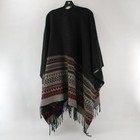 Fringed Shawl Black, Gray and Red Tribal Print One Size — photo 2