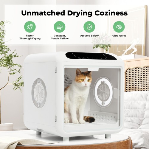 Smart Electric Pet Dryer Box, Ultra Quiet Hair Dryer for Cat Puppy, White - Picture 5 of 18