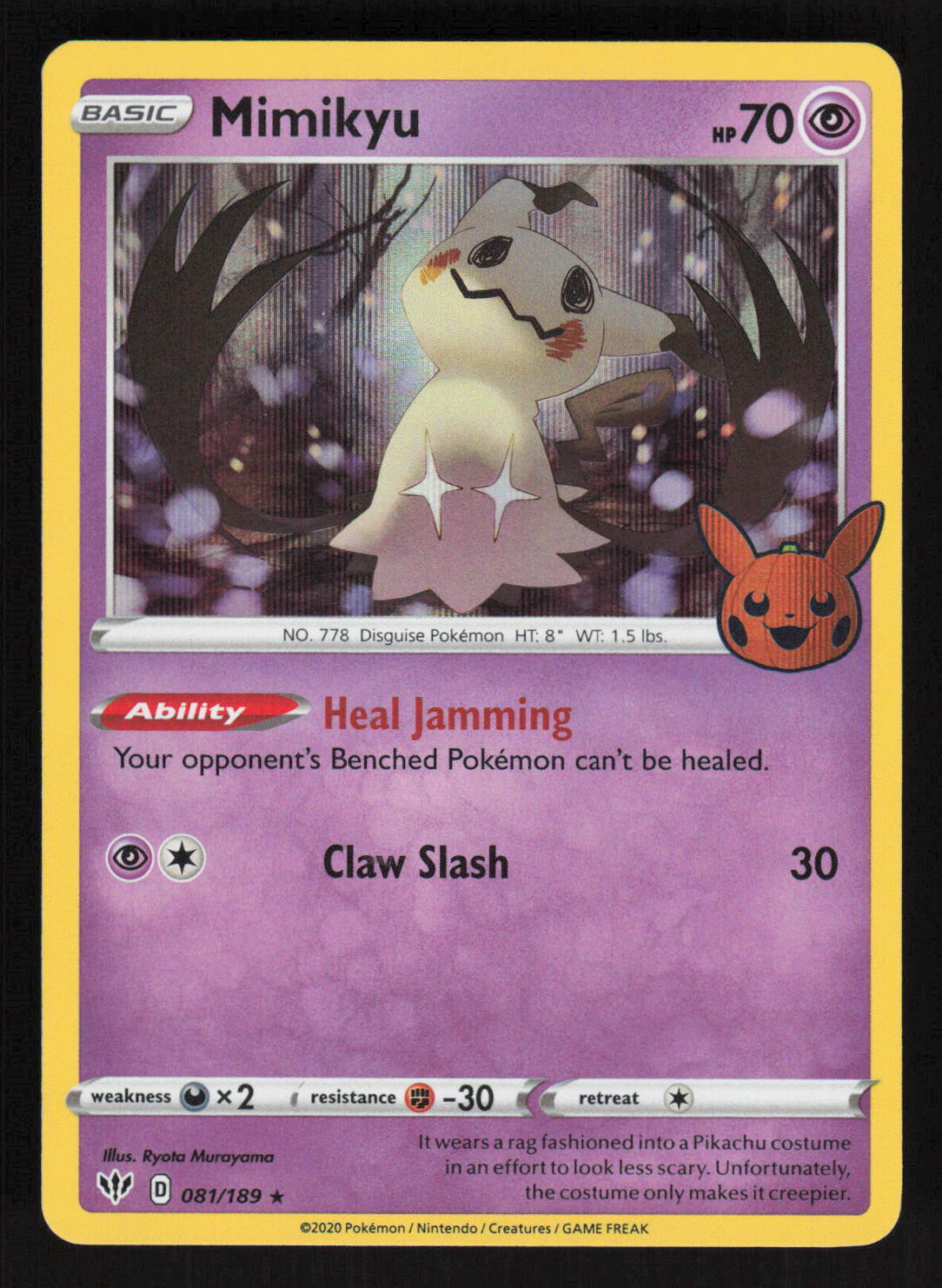 Pokemon 81/189 Mimikyu Holo Foil Card TCCCX
