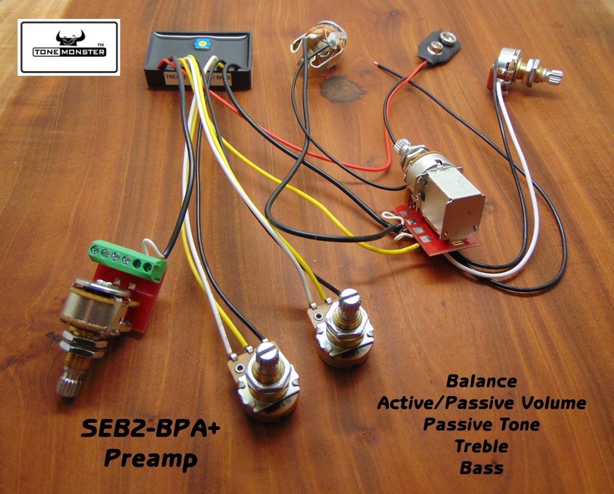 TONE MONSTER SEB2-BPA+ Bass Guitar Preamp Active Passive Volume