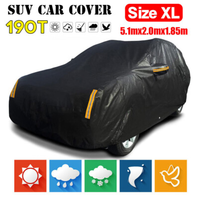 NEVERLAND  SUV-Abdeckung XL Schwarz 5,1x1,8m Allwetter-Schutz inkl. Tragetasche