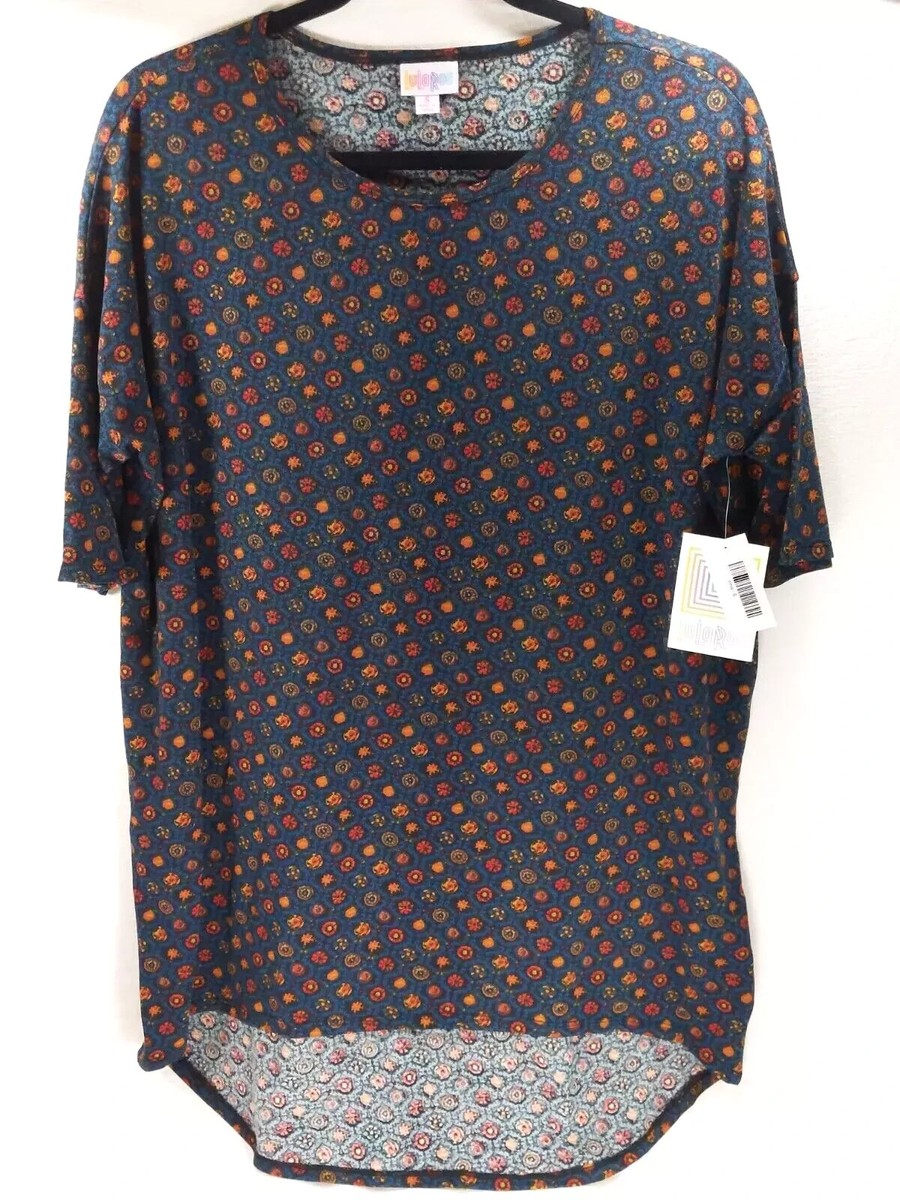 Blouse LuLaRoe Irma – Taille S – Fond Noir Multicolore – Neuve Avec étiquettes