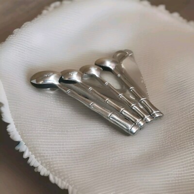 Rebacraft Bamboo Pattern Japan Stainless Mixed Lot Teaspoons 2 & 2 Tablespoons 