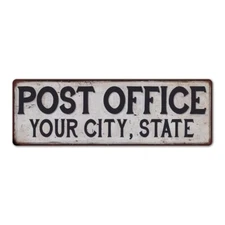 Personalized POST OFFICE City, State Custom Sign Americana Rustic 106180011001