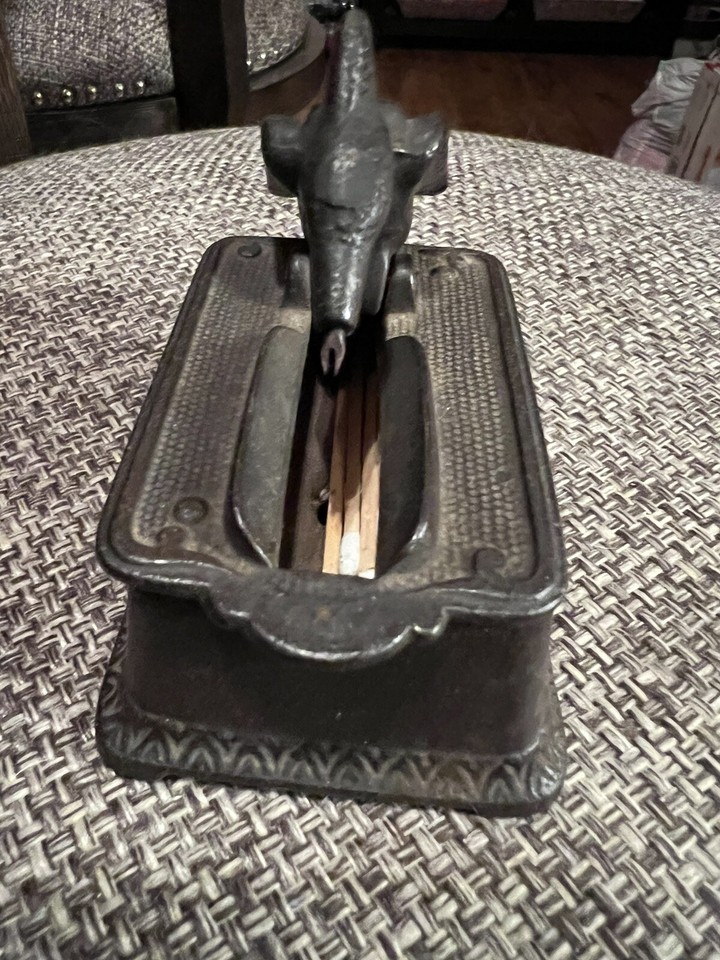 Vintage Antique Woodpecker Match Toothpick Holder eBay