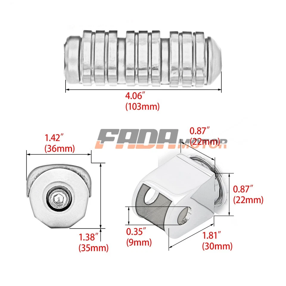 Rear Passenger Foot Pegs Footrest for Honda VT1100C Shadow Spirit 1100 1999-2007 - Изображение 2 из 4