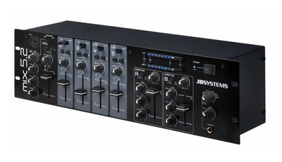 JB-Systems MIX 5.2 DJ Mischpult 19'' Mixer 5-Kanal 45mm Fader 3-Band EQ Club Bar