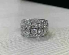 2Ct Round Cut Moissanite Men's Engagement Ring 14K White Gold Plated