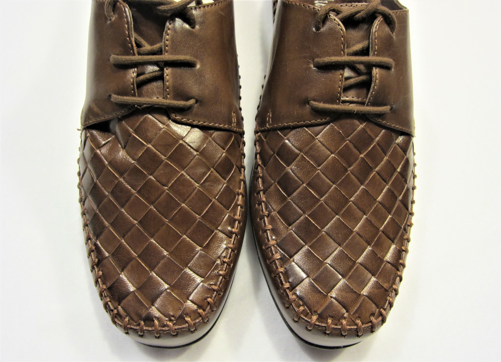 SAOLA Auditions Scarpe Donna Cestino Tessuto Pelle Oxford Marrone Taglia 6 1 2M Brasile