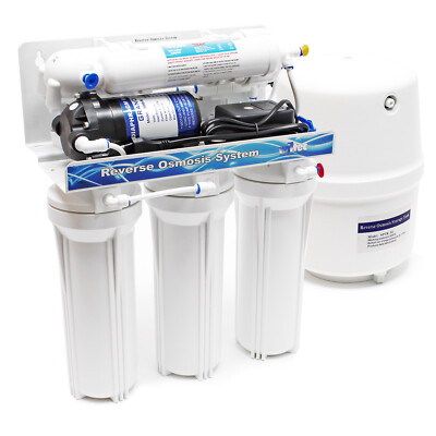 Naturewater 5 Stufen Umkehrosmose RO 180 L/Tag Druckerhöhungspumpe Osmoseanlage