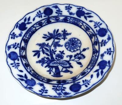 Antique Sampson Hancock & Sons, Blue Onion, Rimmed Soup Bowl, 8 3/4''