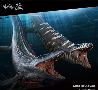 Nanmu Leviathan Lord of Abyss Mosasaurus Animal Resin Dinosaur Model In Stock