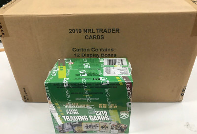 2019 TLA/ESP NRL TRADERS TRADING CARD FACTORY CASE (12 BOXES + CASE CARD)