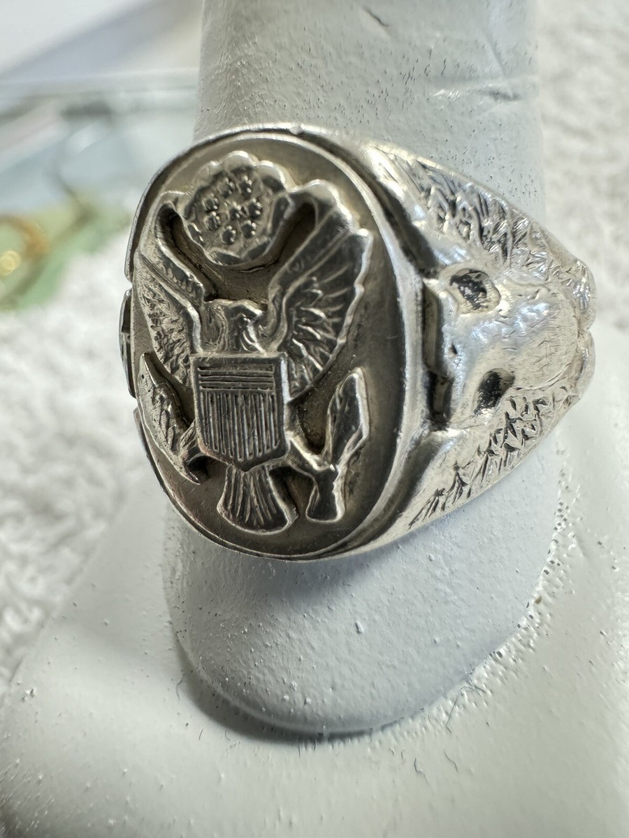 Made In The USA Sterling Silver American Eagle Ring Band