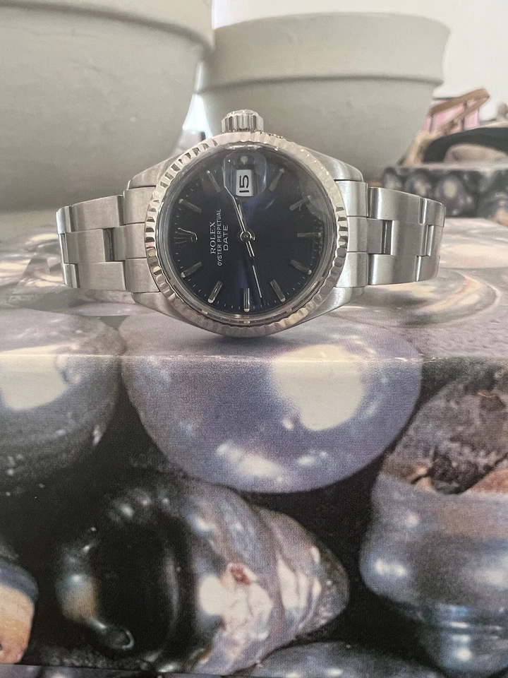 Ladies Rolex Oyster Perpetual Datejust Watch 26mm Blue - Image 2 of 4