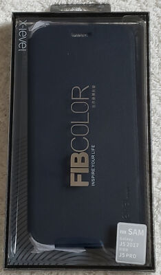 Für Samsung Galaxy J5 2017 J5 PRO X-Level FIBCOLOR Slim Full Flip Case/Ständer BLU