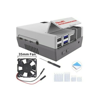 GeeekPi NES CASE for Raspberry Pi 4,Nes4pi ABS Case with Cooling Fan & Heatsinks