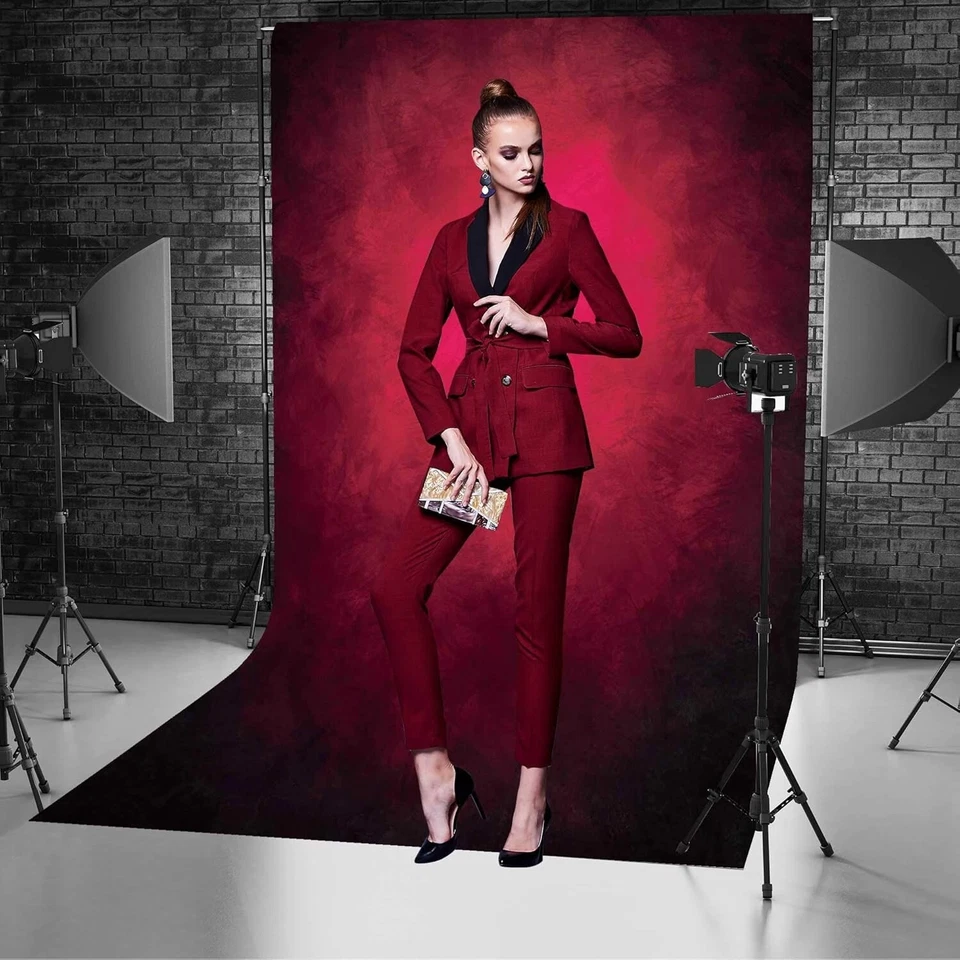 Wrinkle-Resistant Red Backdrop 8X10ft - Perfect for Professional Photography - Image 4 of 4
