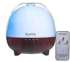 BlueHills 1000 ML Large XL Essential Oil Diffuser with Remote - Dark Wood Grain