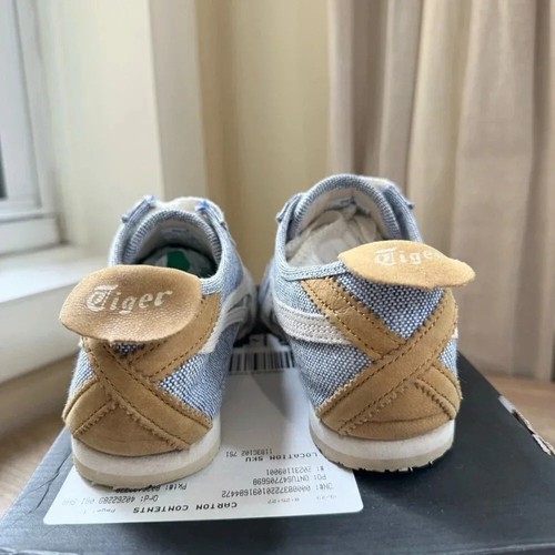 Onitsuka Tiger Mexico 66 Sneaker Shoes in White Blue Denim Women's Size 6 - Picture 3 of 9