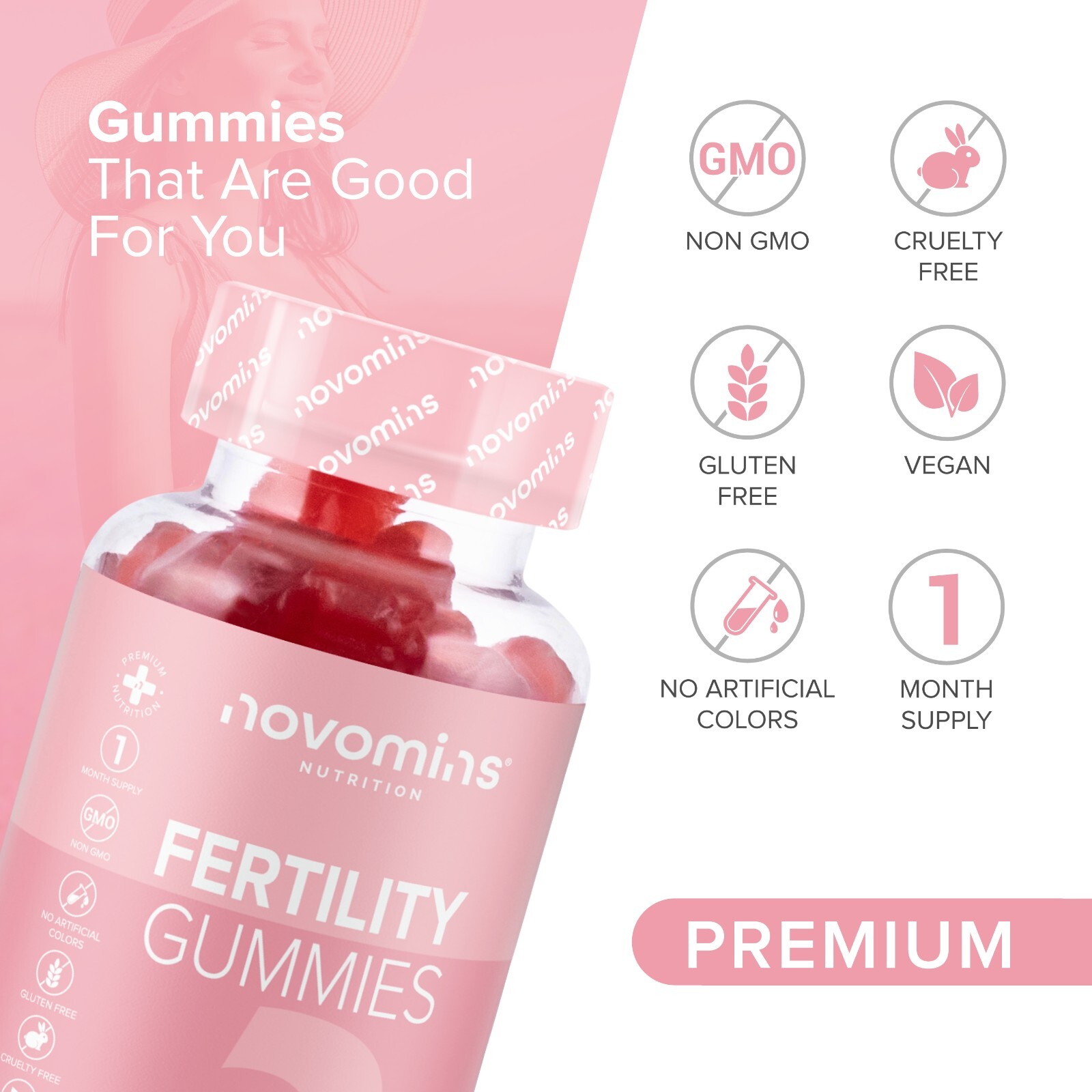 Fertility Gummies + Probiotic Fertility Supplements 25 Vitamins and