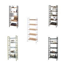 Bücherregal Standregal 5 Ablagen Küchenregal Lagerregal Leiterregal Wohnzimmer