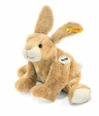 New Steiff Little Floppy Hoppel Tan Stuffed Super Soft Plush Bunny Rabbit