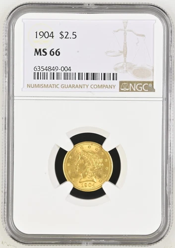 1904 P $2.50 Gold Liberty Head Quarter Eagle NGC MS-66