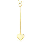 Pendant Necklace 16"-18" Adjustable 10K Real Gold Heart Lariat