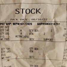 WPW10177428 OEM Drum Support Roller with Axle