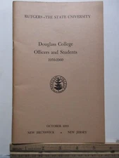 1959 1960 Rutgers University Douglass College Officers & Students booklet NJ