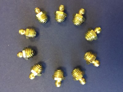 M10 x 1.5 pitch Hydraulic Grease Nipple Fitting - Straight (10) - UK Made 