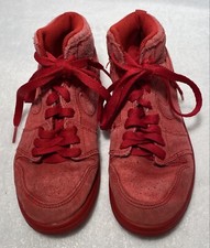 AIR JORDAN 1 HIGH KIDS GS Red SUEDE, 705303-603, Kids Basketball Shoes SZ 1.5Y