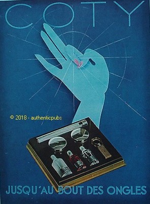 REKLAME COTY SCHÖN BIS ZUM ENDE DER NÄGEL LACK VON 1930 FRANZÖSISCH AD PUB SELTEN