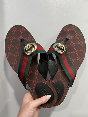Gucci Kika Interlocking G Web Sandal Size 40/US 10 W/Duster Retail
