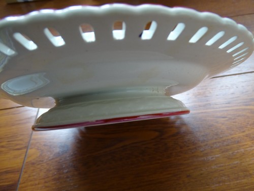 LUNEVILLE 1 ANCIENNE ASSIETTE A GATEAU SUR PIEDOUCHE AJOUREE REVERBERE 1920 - Bild 4 von 8