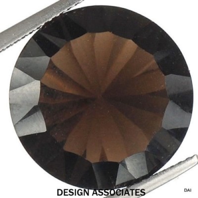 SMOKY QUARTZ 9 MM ROUND CONCAVE CUT AAA ALL NATURAL
