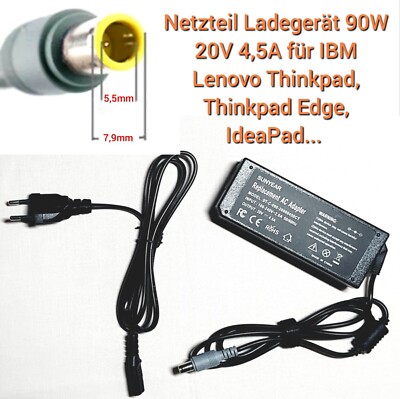 Netzteil Ladegerät für Lenovo Thinkpad, Thinkpad Edge, IdeaPad, IBM 20V 4,5A 90W