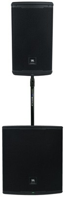JBL EON710 10'' Active DJ PA Speaker w/Bluetooth+EON718S 18'' Subwoofer+Pole Mount