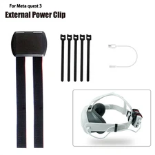 For Vision Pro VR Headset Battery Back Tie Strap Mobile Power Supply Strap Set