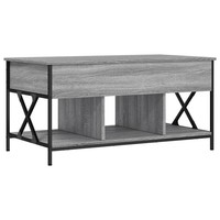 Couchtisch Grau Sonoma 100X55X50 Cm Spanplatte Und Metall Sofatisch Kaffeetis