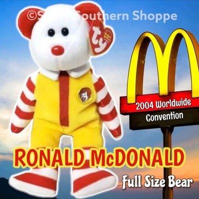 ☆ RONALD McDONALD THE BEAR ☆ 2004 Ty Beanie Babies (World