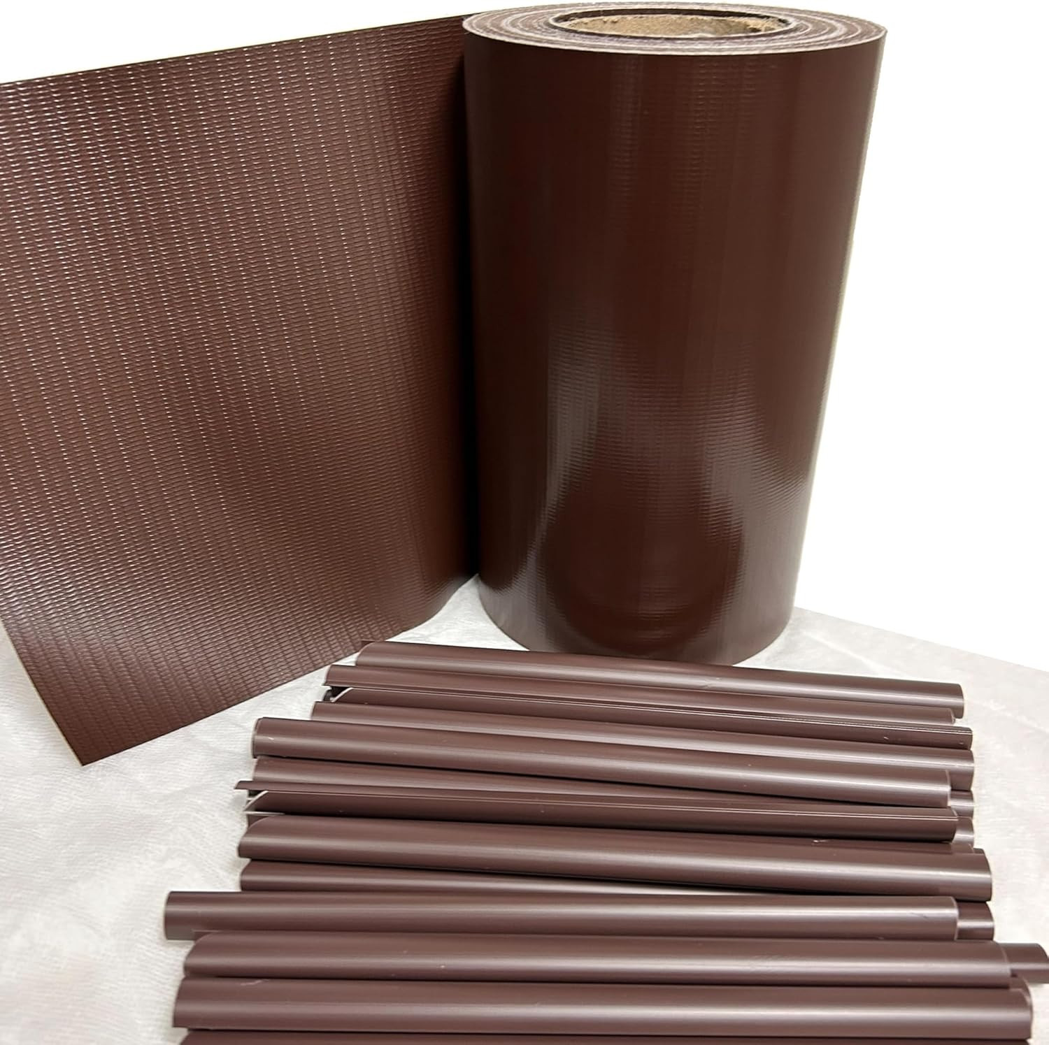 Twist 0,19 X 35 M Marrone, Strisce Frangivista in PVC Con 25 Clip, Copertura Pri
