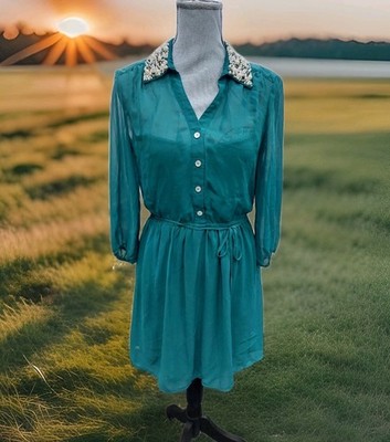 AMERICAN RAG CIE Damen Kleid Gr.M Mint Casual-Look Perlen m.Futter Topzustand 