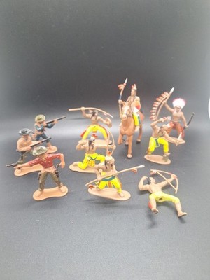 Vintage Lot Of Timpo Britains Toy Cowboys Indians Horses Etc. 60s 70s 80s Figure