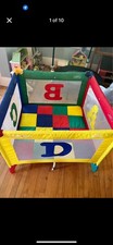 VTG 1990s Graco Pack N Play Red Yellow Green Blue Retro Baby Travel Crib w/bag