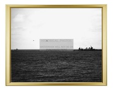 DOUGLAS SBD-3 DAUNTLESS DITCHING NEAR USS ASTORIA MIDWAY 8X10 GOLD FRAMED PHOTO