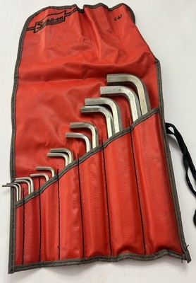 Snap-On 14 Piece SAE Hex Wrench Set w/ C-67 Tool Roll USA Made